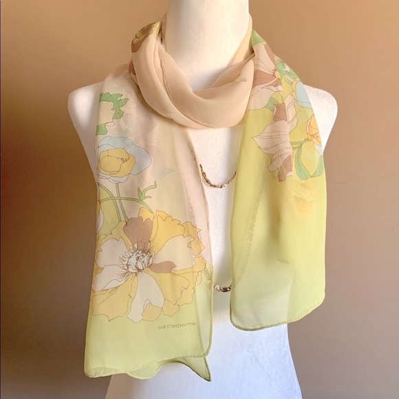 Liz Claiborne pastel floral sheer scarf - Picture 6 of 6